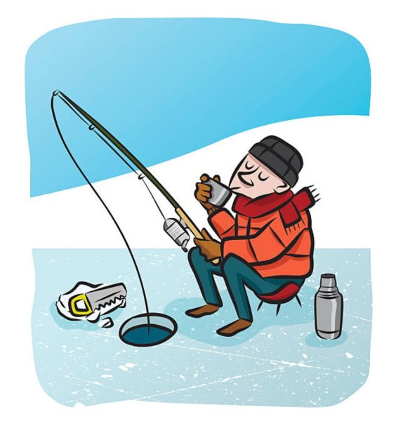 Рыбаки зимой живопись