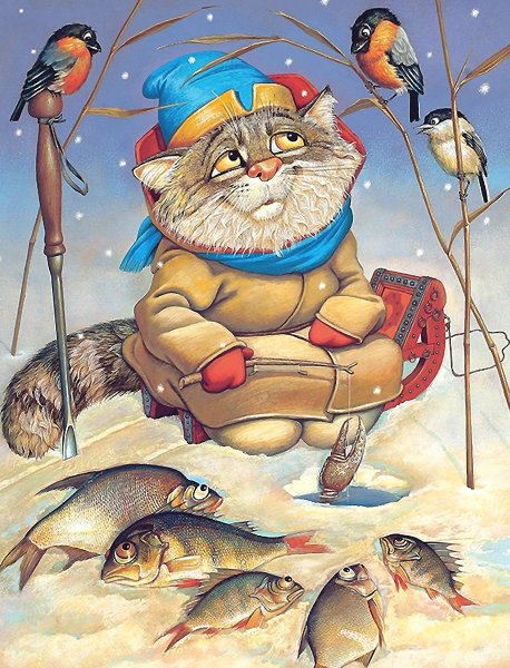 Пингвины на рыбалке