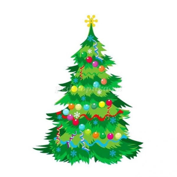 Трафарет елочка нарядная