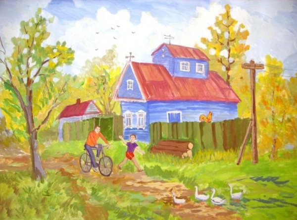 Сельский пейзаж для детей