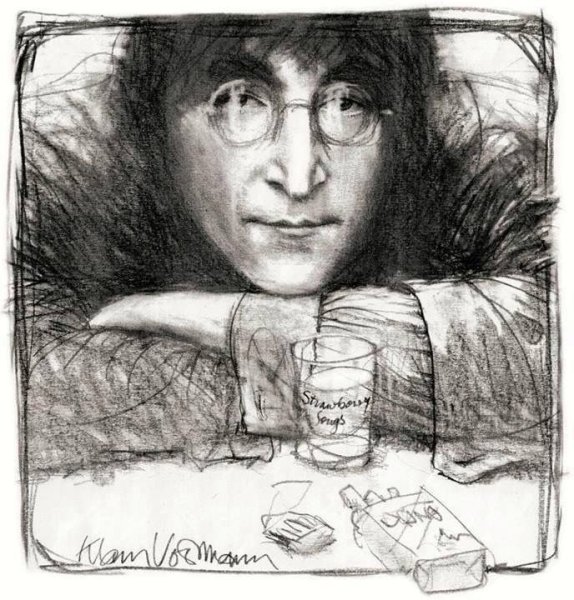 Beatles рисунок Джон Леннон