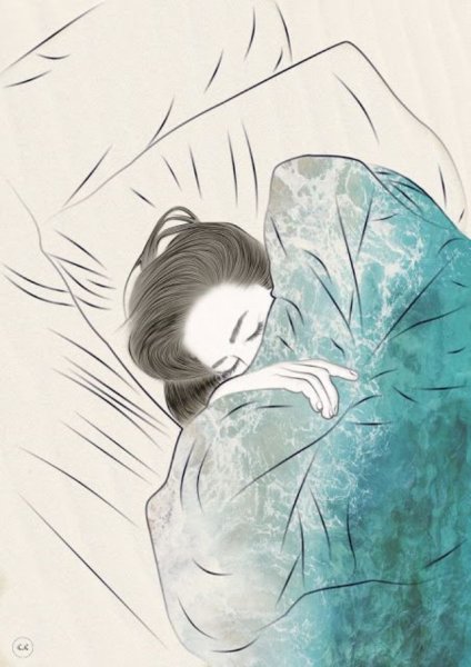 Сонная девушка иллюстрация