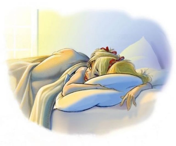Женщина спит