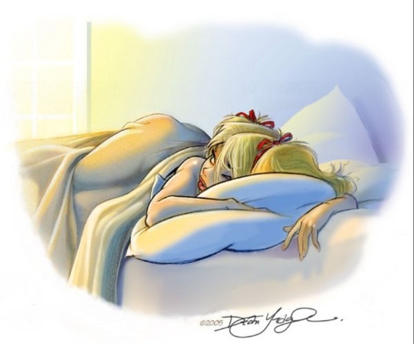 Девушка спит рисунок