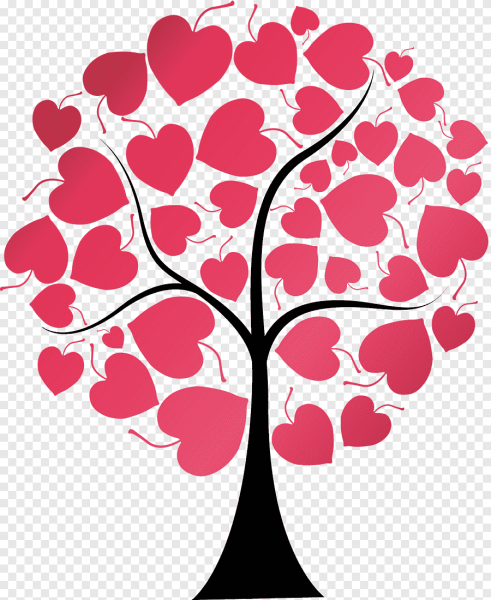 Дерево любви на белом фоне