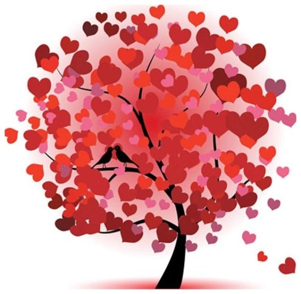 Дерево с сердечками