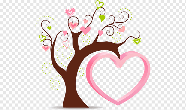 Дерево с сердечками