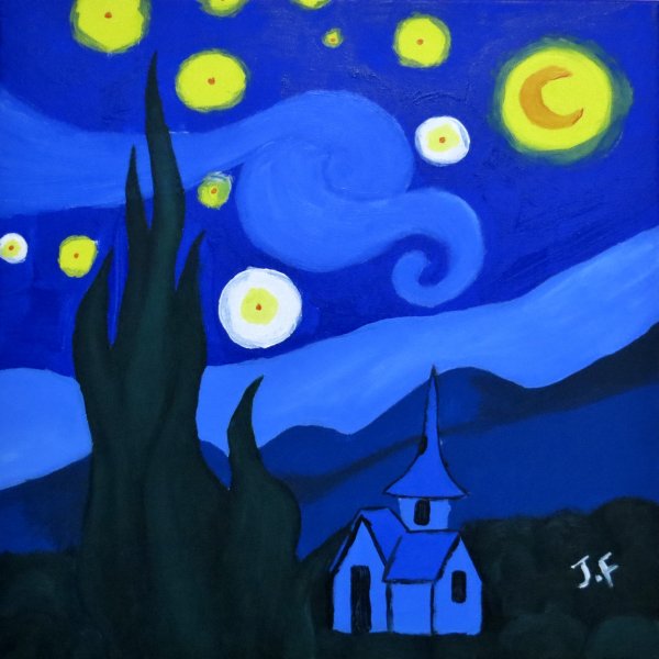 Ван Гог Звездная ночь стилизация