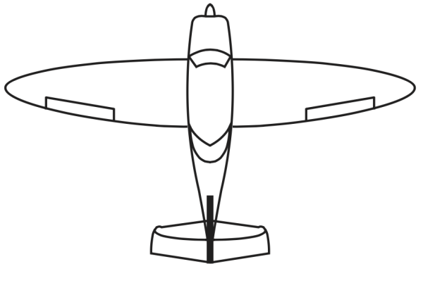 Контур самолета вид сверху