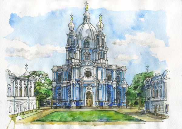 Смольный собор Растрелли 18 век