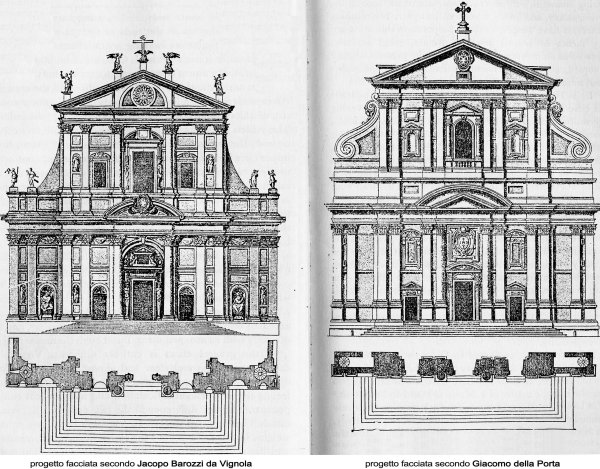 Фасад церкви Иль Джезу в Риме