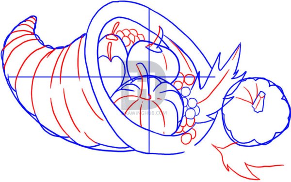 Рог изобилия карандашом