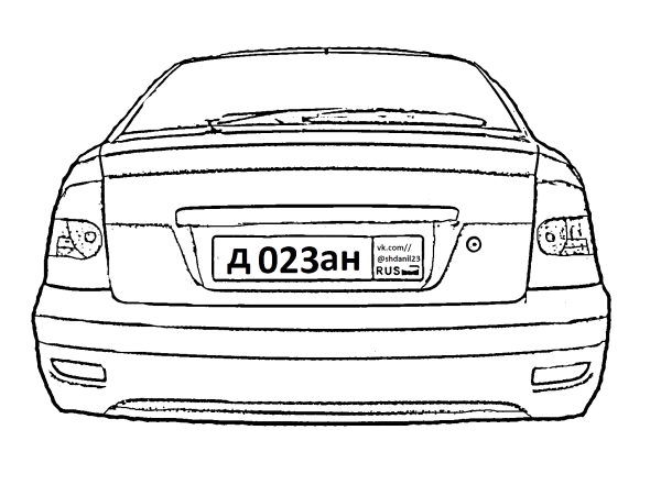 Лада Приора спереди раскраска