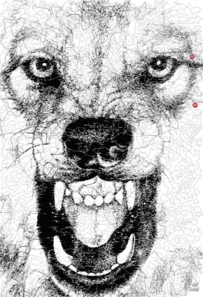 Злой волк рисунок