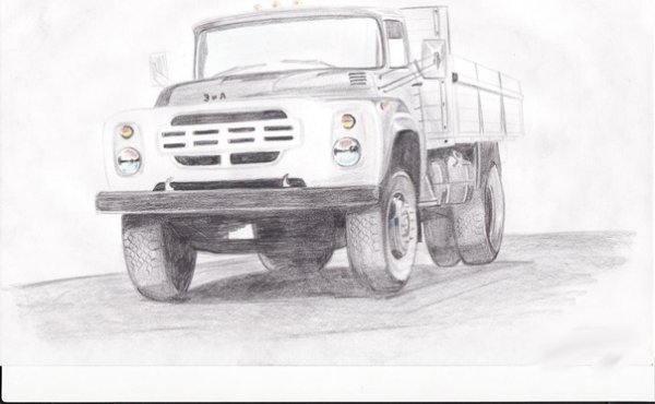 ЗИЛ 130 карандашом