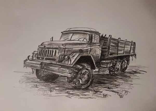 ЗИЛ 130 карандашом