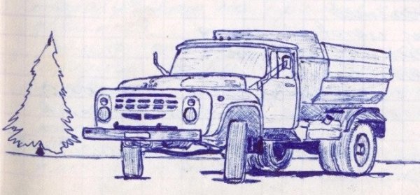 Рисунок ЗИЛ 130 карандашом