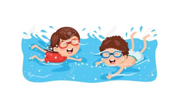 Иллюстрация дети плавание