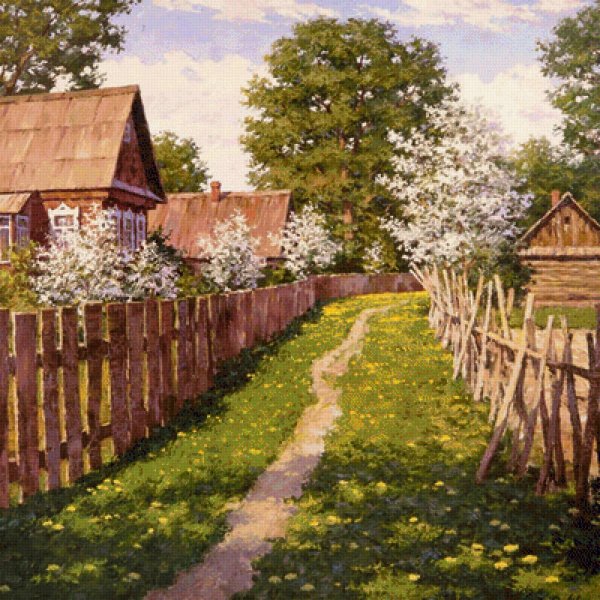 Дмитрий Левин художник картины деревенский пейзаж