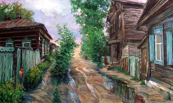 Сельский пейзаж в перспективе