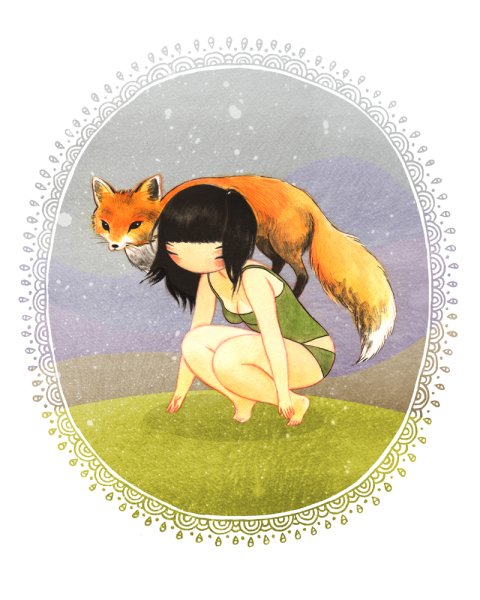 Девочка и Лисенок