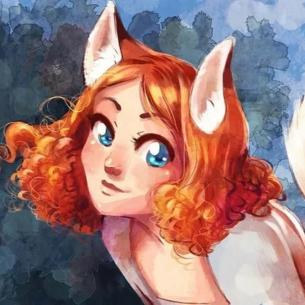 Рыжая девушка арт веселая