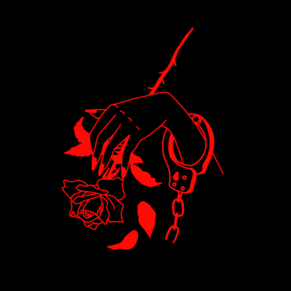 Красный рисунок на черном фоне