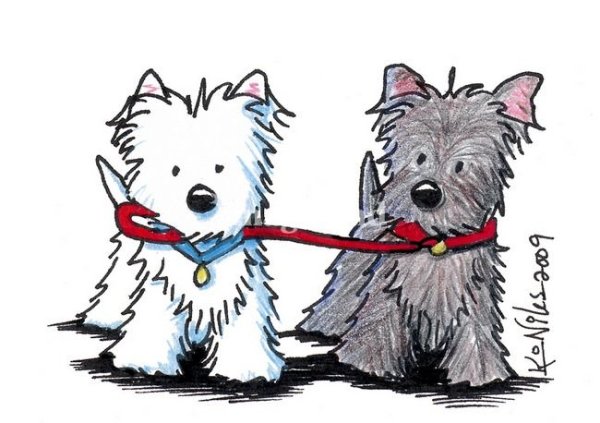 Две собаки иллюстрация