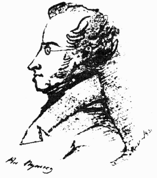 Грибоедов рисунок Пушкина