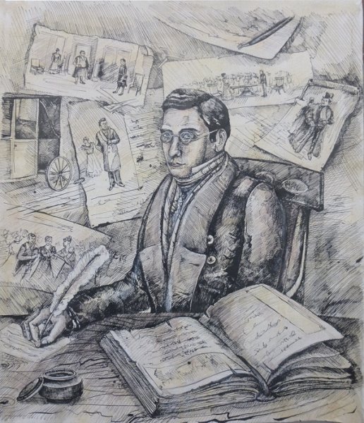 Грибоедов портрет карандашом