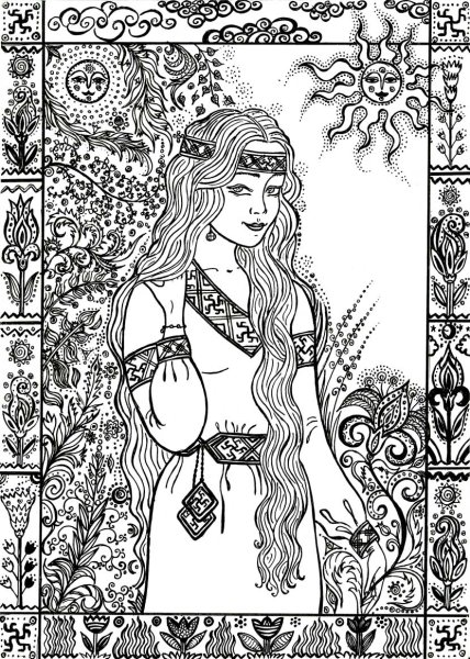 Богиня Персефона раскраска