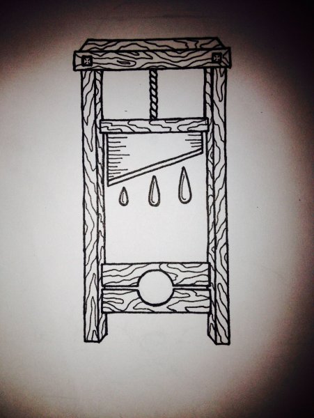 Тату гильотина Олд скул