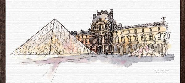 Париж музей Лувр рисунки