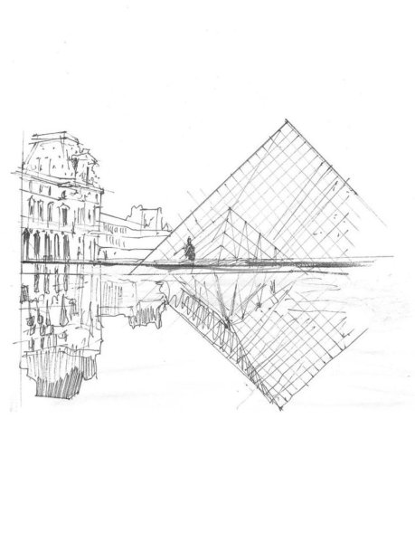 Лувр музей скетч