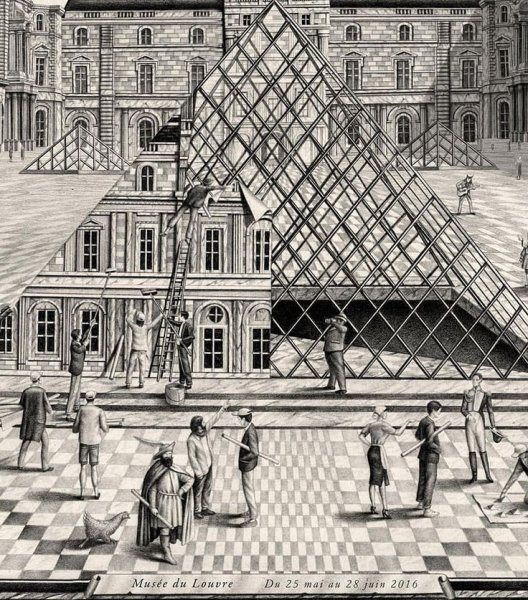 Париж музей Лувр рисунки