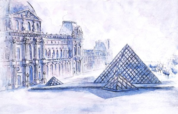 Лувр в графике