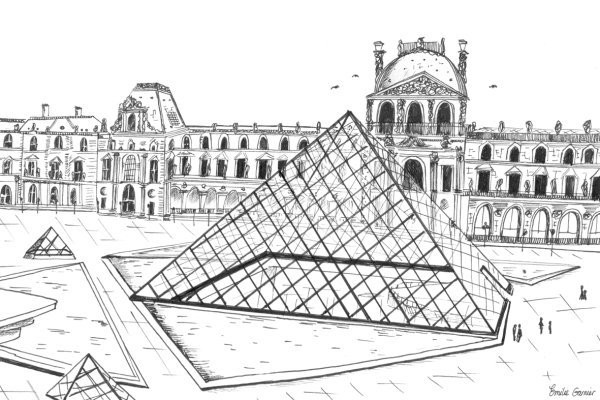 Лувр музей в Париже чертёж