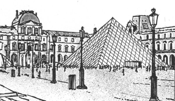 Париж музей Лувр рисунки