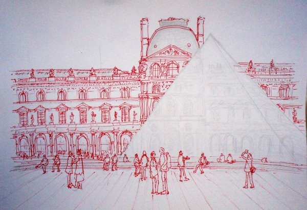 Лувр музей скетч