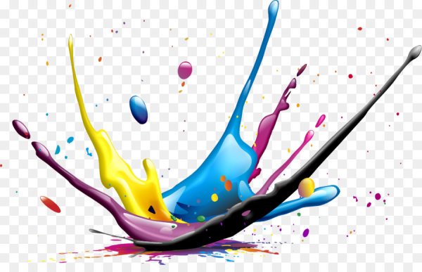 Брызги краски на прозрачном фоне