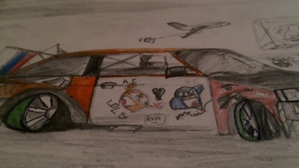 Нарисовать Жигули в дрифте