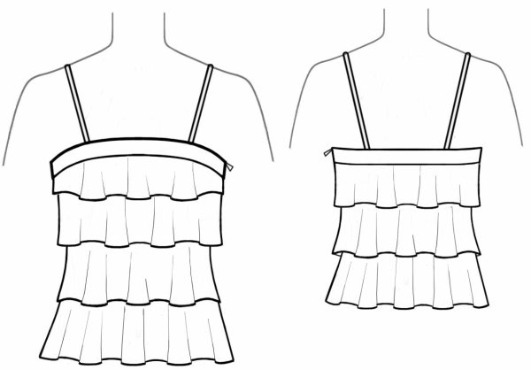 Топ с оборками выкройка