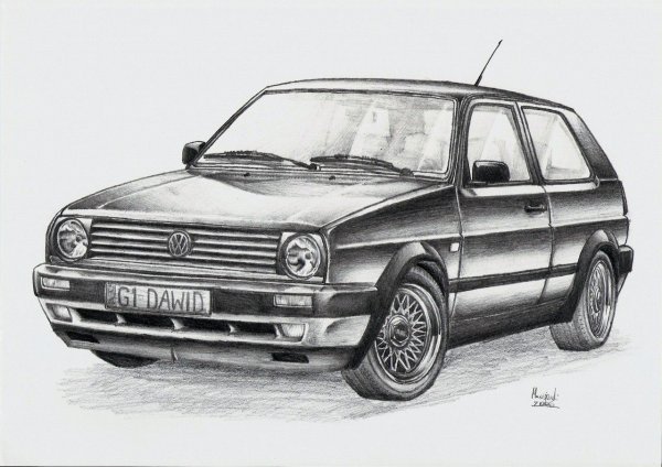 Volkswagen Golf mk2 рисунок