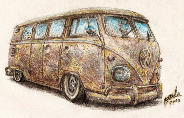 Volkswagen VW t1 Camper рисунок