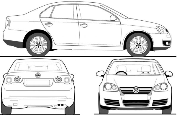 Volkswagen Polo sedan чертеж