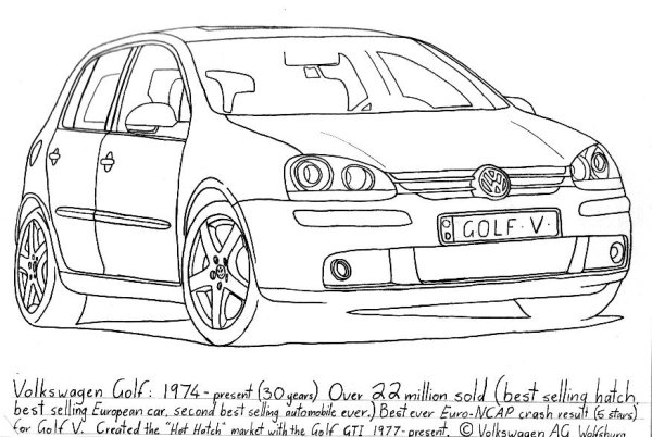Фольксваген гольф 4 1999 год эскиз