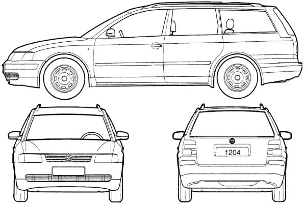Volkswagen Passat b3 чертеж
