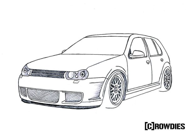 Раскраска Фольксваген Пассат б5