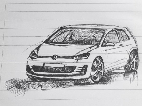 VW Golf 7 GTI карандашом