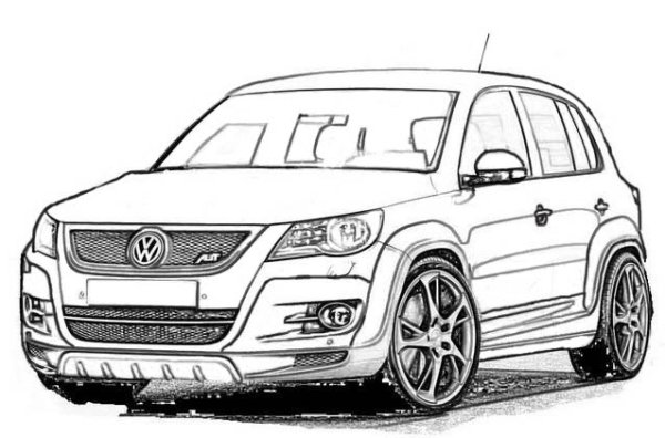 Раскраски машинки Фольксваген Тигуан